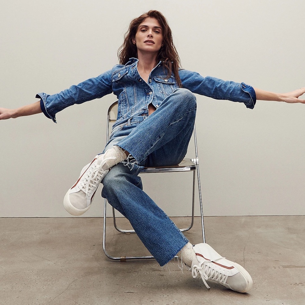 Madewell Sidewalk High-Top Sneakers in Colorblock Leather